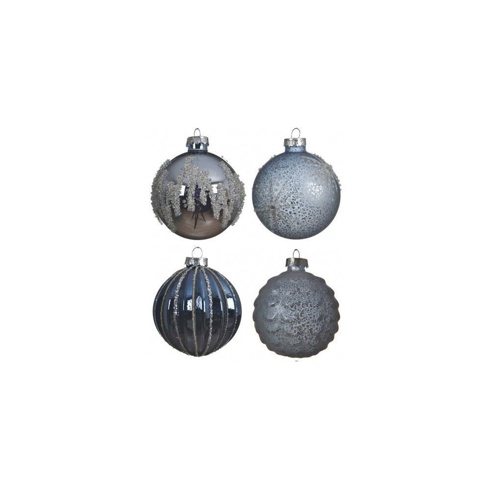 SFERA VETRO DECORATE 4 ASS BLU